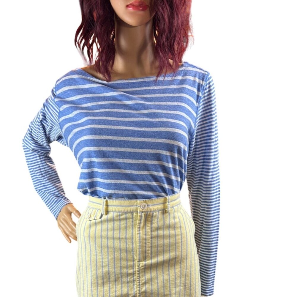 (5 for $25) Vineyard‎ Vines Boatneck Cotton Long-Sleeve Tee Size M
